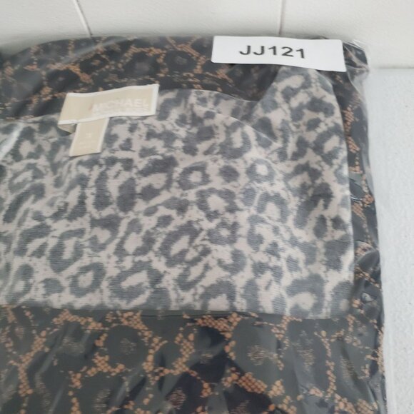 Michael Kors Womens Leopard Print Blouse Size 1X Square Neck Tied Sides Stretchy - Picture 8 of 8